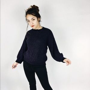 80’s Plum Crewneck Knit Sweater